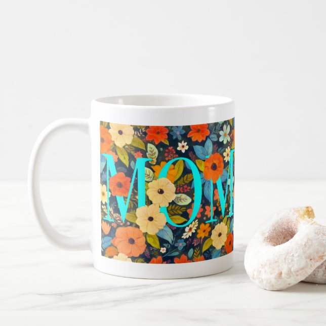 Mamma och Blommor Kaffemugg (Med munk)
