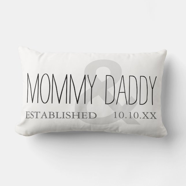 MAMMA OCH DADDY Mamma Pappa Nya överordnade Anpass Lumbarkudde (Framsida)