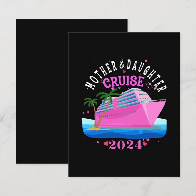 Mamma och dotter-kryssning 2024 anteckningskort (Fram/baksida)