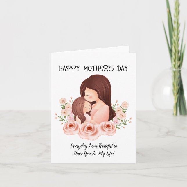 mamma och dotter mors dag helgkort (Framsida)