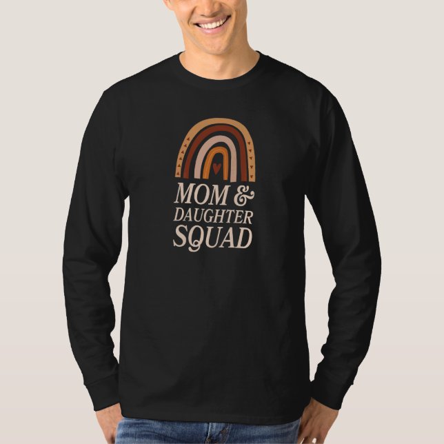 Mamma och dotter Squad Bohemian Rainbow Boho Mothe T Shirt (Framsida)