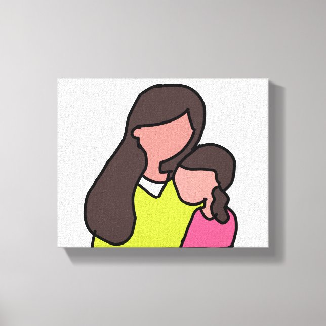 Mamma och dotterarbetsyta canvastryck (Framsida)