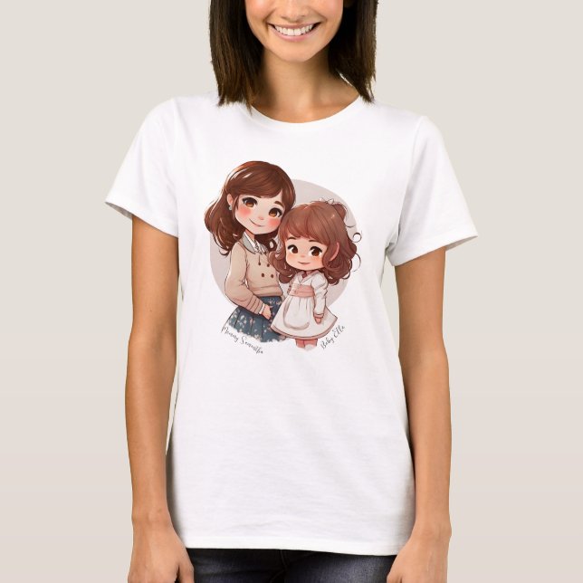 Mamma och dotterbond (4) t shirt (Framsida)