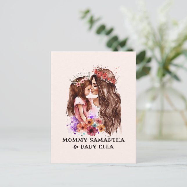 Mamma och dotterbond (6) vykort (Stående Fram)