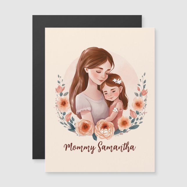 Mamma och dotterobligationer - Blommigt Ram (Fram/baksida)