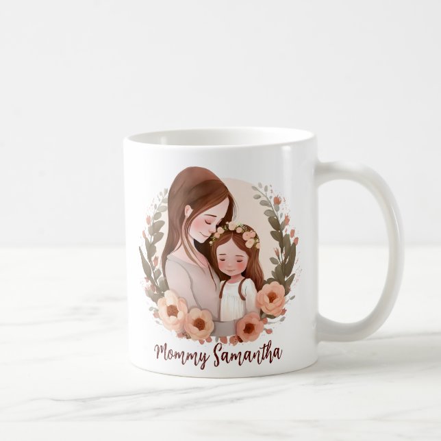 Mamma och dotterobligationer - Blommigt Ram Kaffemugg (Höger)