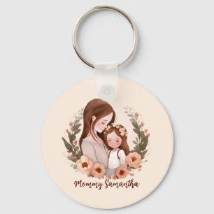 Mamma och dotterobligationer - Blommigt Ram Nyckelring