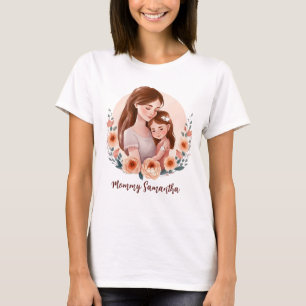 Mamma och dotterobligationer - Blommigt Ram T Shirt