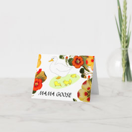 Mamma och gässling blommigt ,mor gäsdag kort