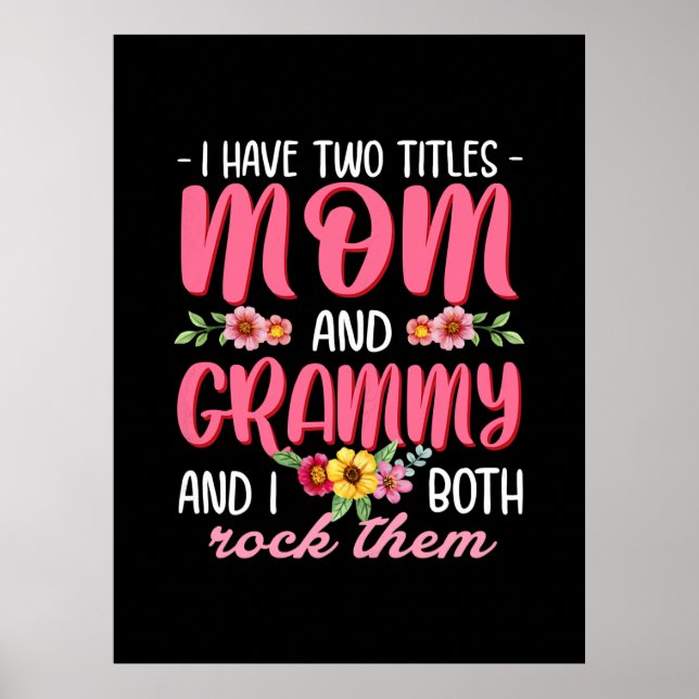 Mamma och Grammy Birthday Poster (Framsidan)
