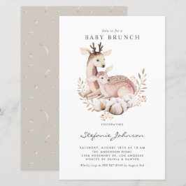 Mamma- och hjortkalv Fall Baby Brunch-inbjudan