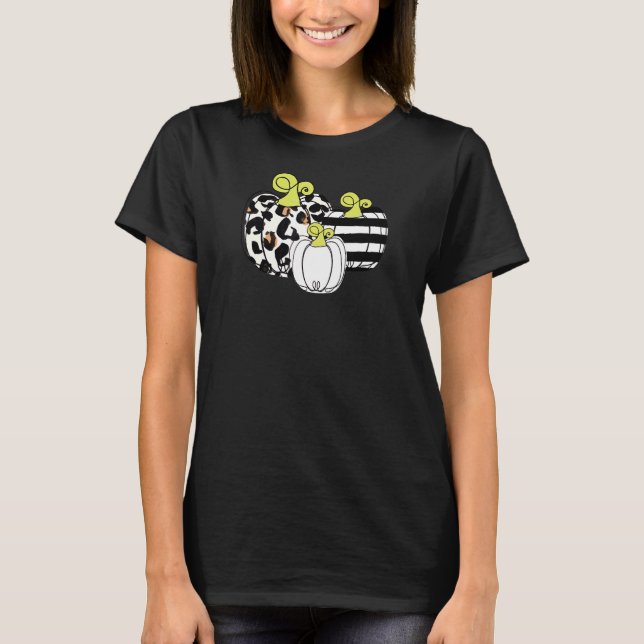 Mamma och jag Boho Leopard Rand Rosa Pumpkin Trio T Shirt (Framsida)