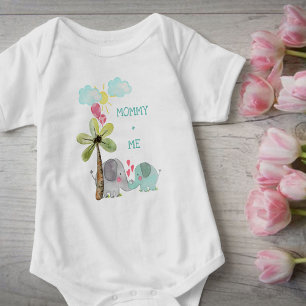 Mamma och jag Turkos mamma- och babyelefant T Shirt