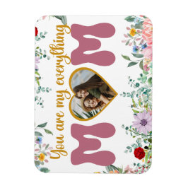 Mamma och kärlek blommigt Mors dag Magnet