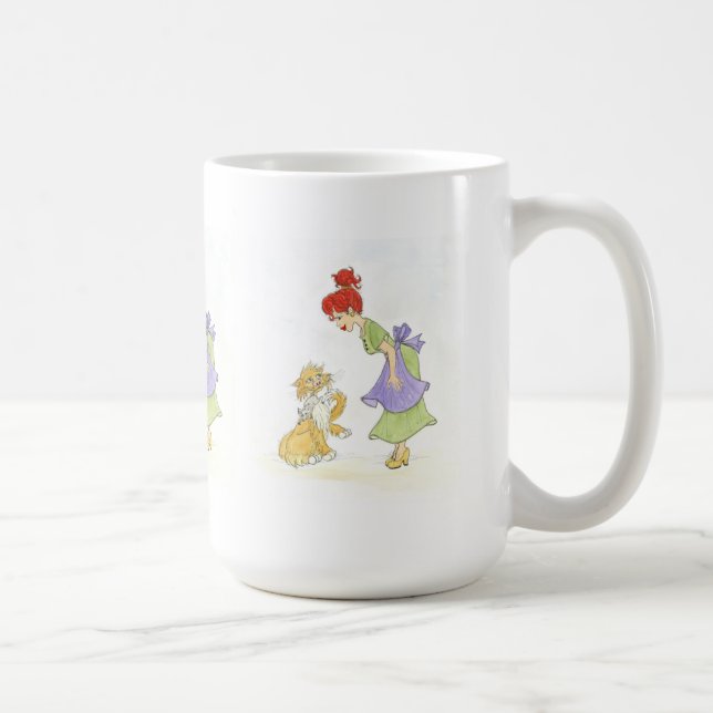 Mamma och katt med mus Benporسل Cup Kaffemugg (Höger)