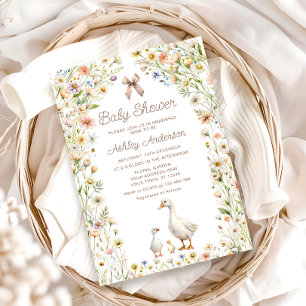 Mamma och lille Gosling Boho Baby Shower Inbjudningar
