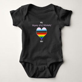 Mamma och Mamma Rainbow Heart Baby Bodykostym T Shirt