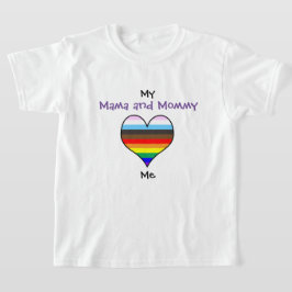 Mamma och Mamma Rainbow Heart T- Shirt T