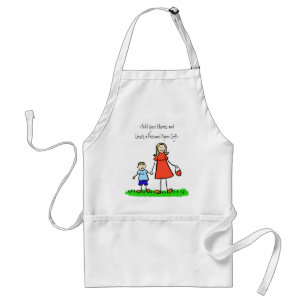 Mamma och Me Apron (Anpassat Namn) Förkläde