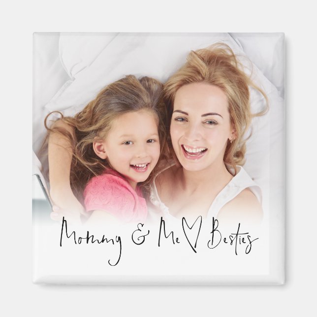 Mamma och Me Besties Photo Overlay Heart Magnet (Framsidan)