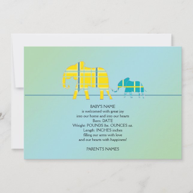 Mamma och Me Blue Elephant Baby annons Meddelande (Framsida)