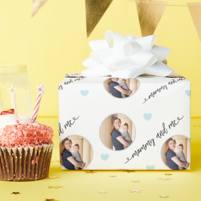 Mamma och Me Mors dag Anpassningsbar Photo Presentpapper (Födelsedagsfest)