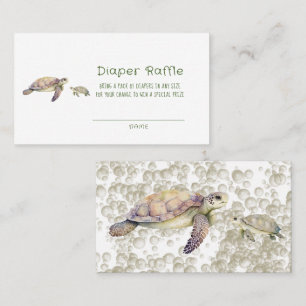 Mamma och Me Sea Turtles Diaper Raffle Visitkort