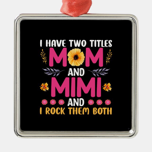 Mamma och Mimi Flower Julgransprydnad Metall (Framsidan)