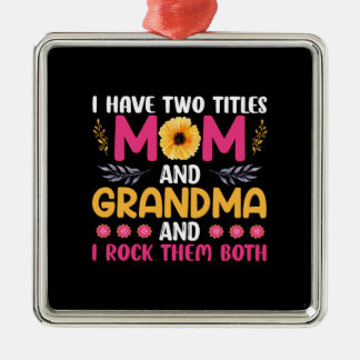 Mamma och mormor julgransprydnad metall