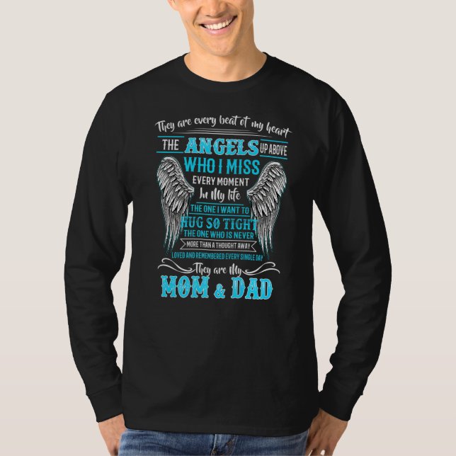Mamma och Pappa är i allt mitt hjärta i Änglar T Shirt (Framsida)