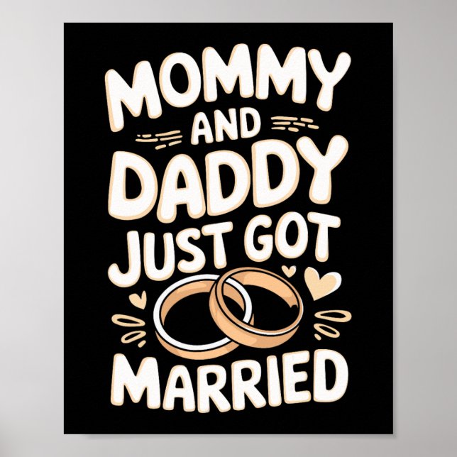 Mamma och pappa är precis gifta  poster (Framsidan)