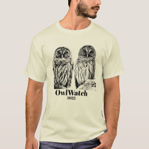 Mamma och Pappa Barred Uggla (B&W) T Shirt