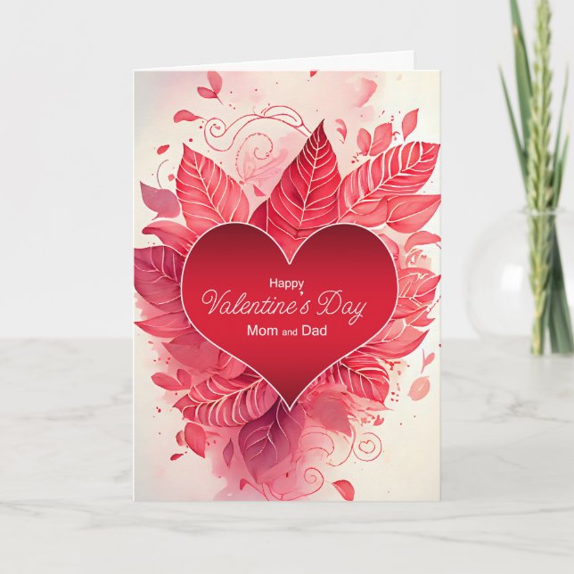 Mamma och Pappa Heart och Botanicals Alla hjärtans Helgkort (Framsida)