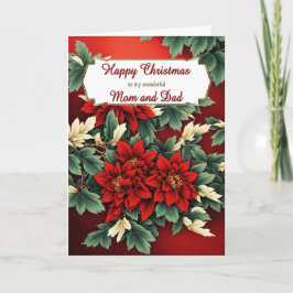 Mamma och Pappa Juli Poinsettias Helgkort