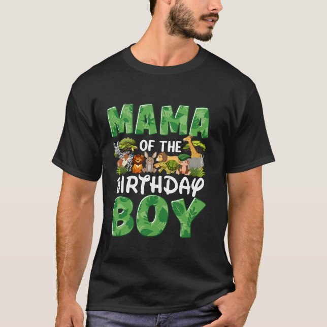 Mamma och Pappa Mamma Birthday Boy Two Vild Familj T Shirt (Framsida)