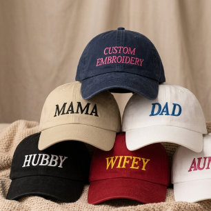 Mamma och Pappa Modern Hustru och Make Anpassad Broderad Keps