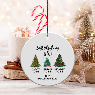 Mamma och Pappa Ornament, Pappa Vi ses snart Julgransprydnad Keramik
