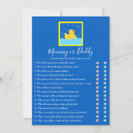 Mamma och pappa Rubber Ducky Baby Shower Game Inbjudningar