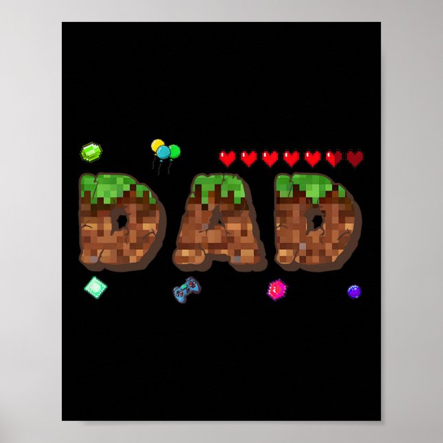 Mamma och pappa till födelsedagspojken Pixel Game  Poster (Framsidan)
