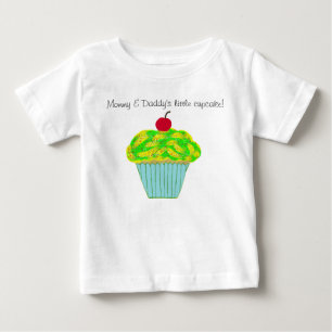Mamma och Pappor Little Cupkaka Grönt Gult T Shirt