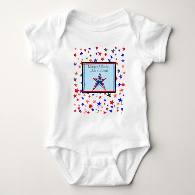 Mamma och Pappor Little Shining Star Blue T Shirt (Framsida)