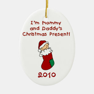 Mamma- och papporjulklappprydnad julgransprydnad keramik