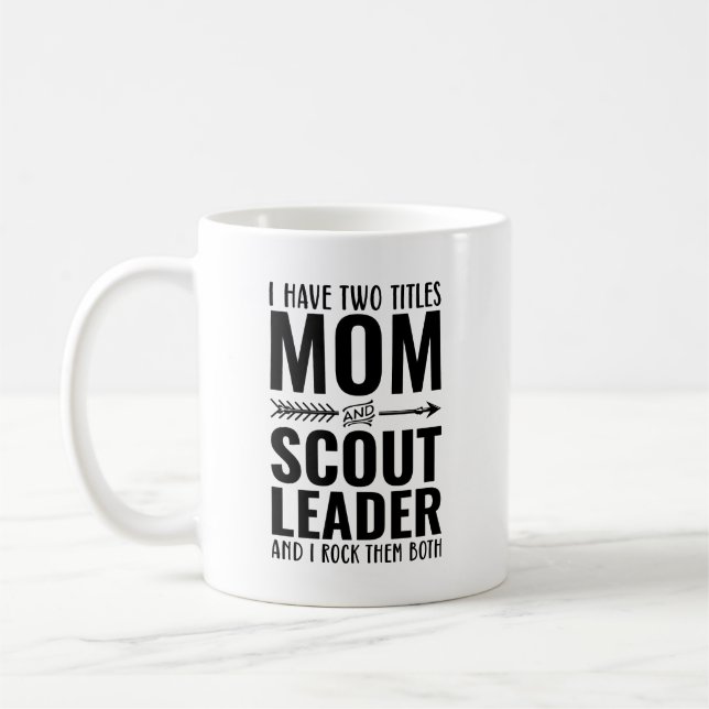 Mamma och scout-ledare lustig kaffemugg (Vänster)