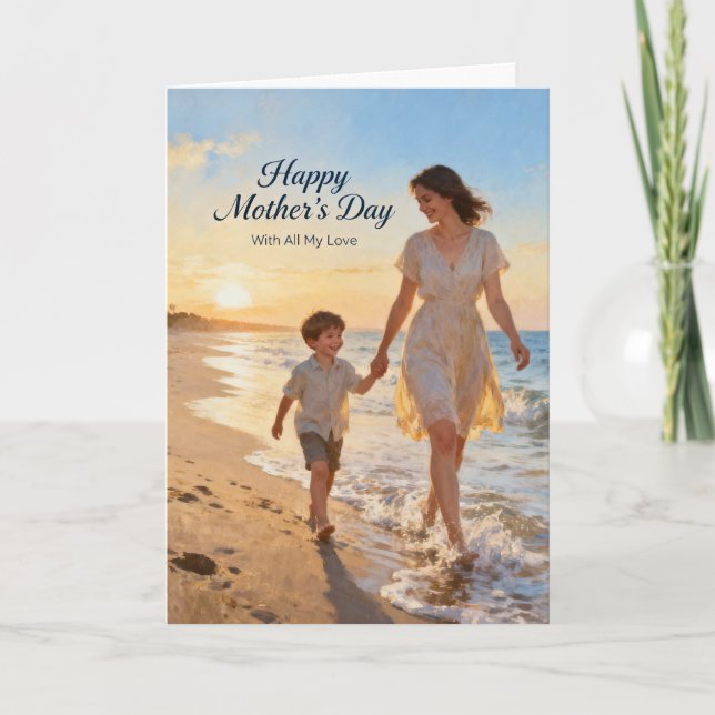 Mamma och son mors dag helgkort (Framsida)