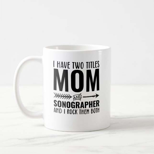 Mamma och Sonographer Funny Kaffemugg (Vänster)