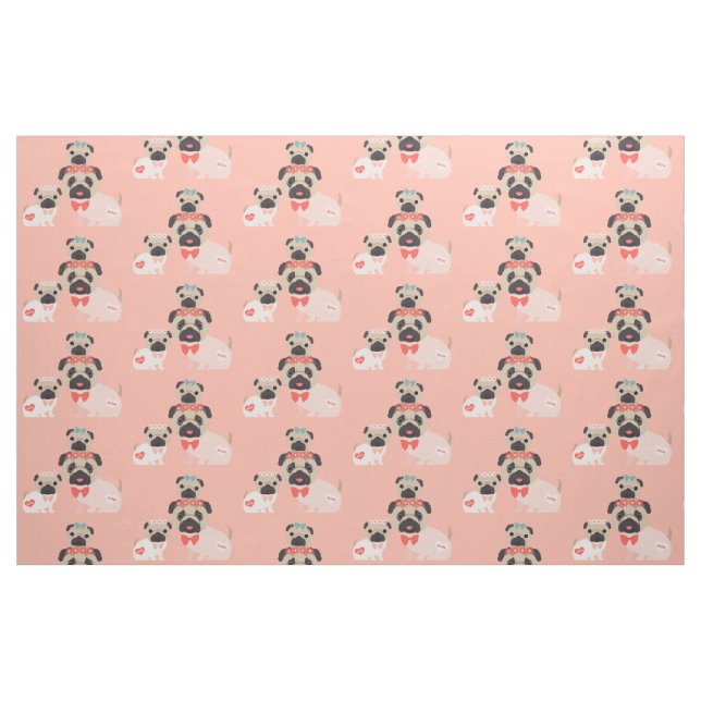Mamma och Spädbarn Pugs Tyg (Fat Quarter)