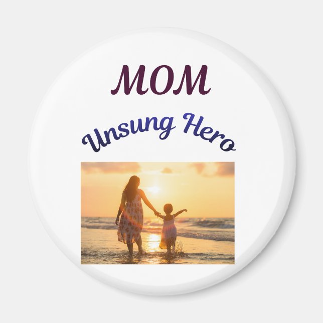 Mamma, okänd hjältediskmagnet magnet (Framsidan)