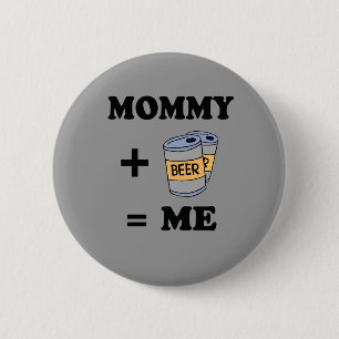 Mamma + öl = me baby t-shirt knapp