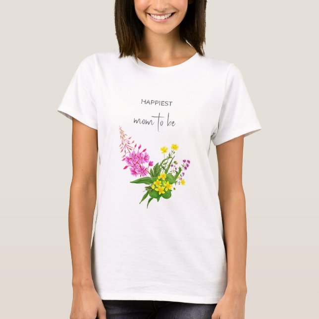 Mamma om du vill vara positiv Gult för Wildblommes T Shirt (Framsida)