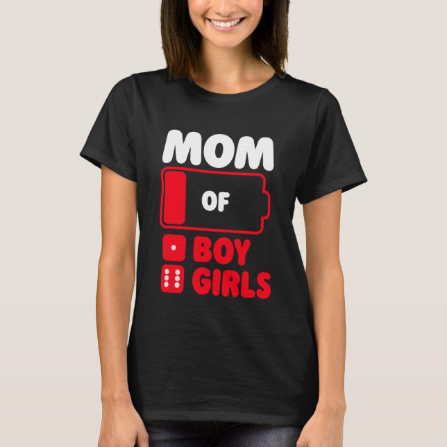 Mamma om en pojke och sex flickor t shirt (Framsida)